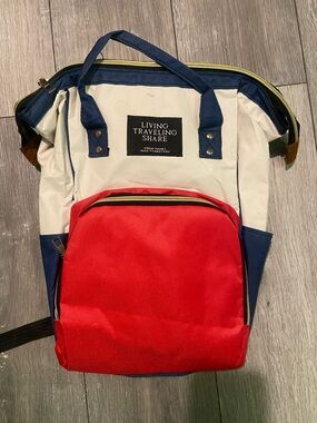 Men’s Tricolor Backpack - Red, Navy & Cream